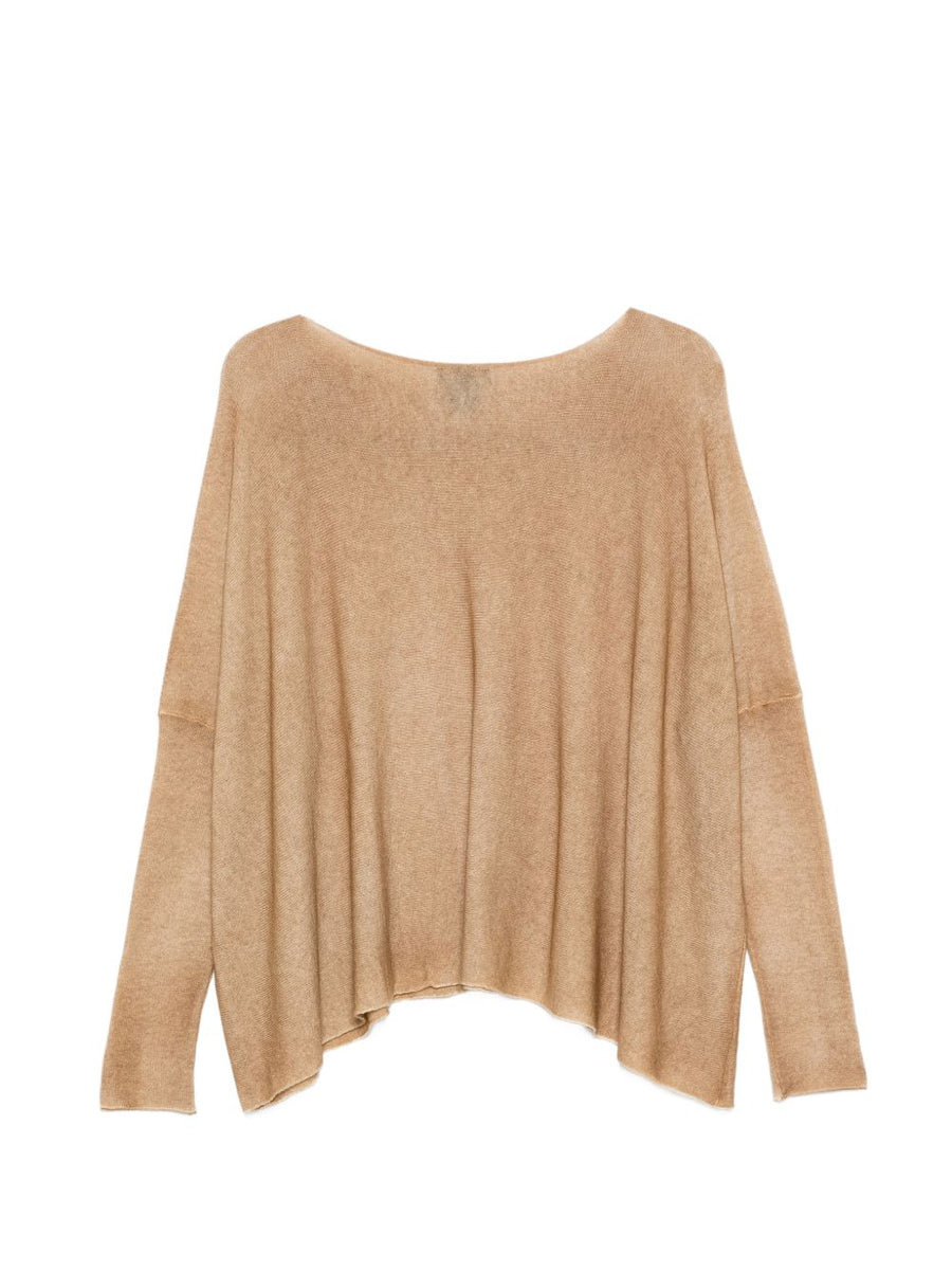 Avant Toi Luxurious Cashmere Oversized Sweater For Women With Round Neck And Asymmetric Hem