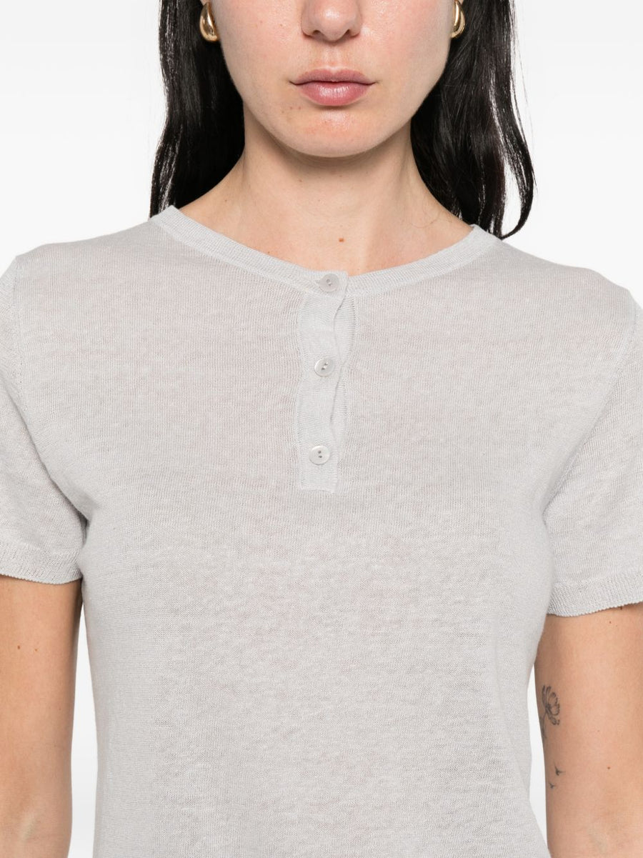 Base Linen Cotton Blend T Shirt for Women Breathable Lightweight Everyday Versatile Grey