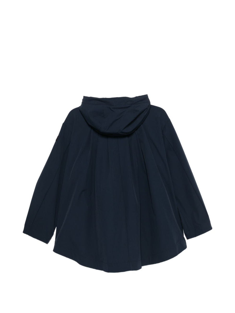Peuterey Darby Hooded Blouson Jacket For Women Navy Luxury City Wear Front Zip Flap Pockets