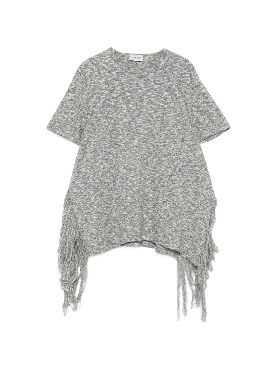 MRZ Cotton Fringed T Shirt For Women Breathable One Hundred Percent Cotton Textured Fringe Top