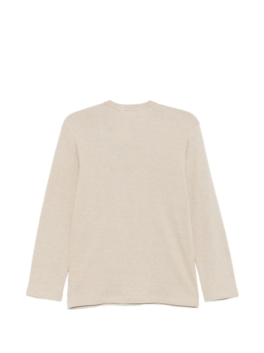 Comme Des Garçons Linen Cotton Blend T Shirt For Women With Subtle Fur Detail Luxury Minimalist Chic