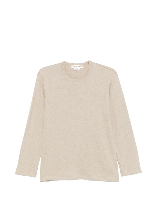Comme Des Garçons Linen Cotton Blend T Shirt For Women With Subtle Fur Detail Luxury Minimalist Chic