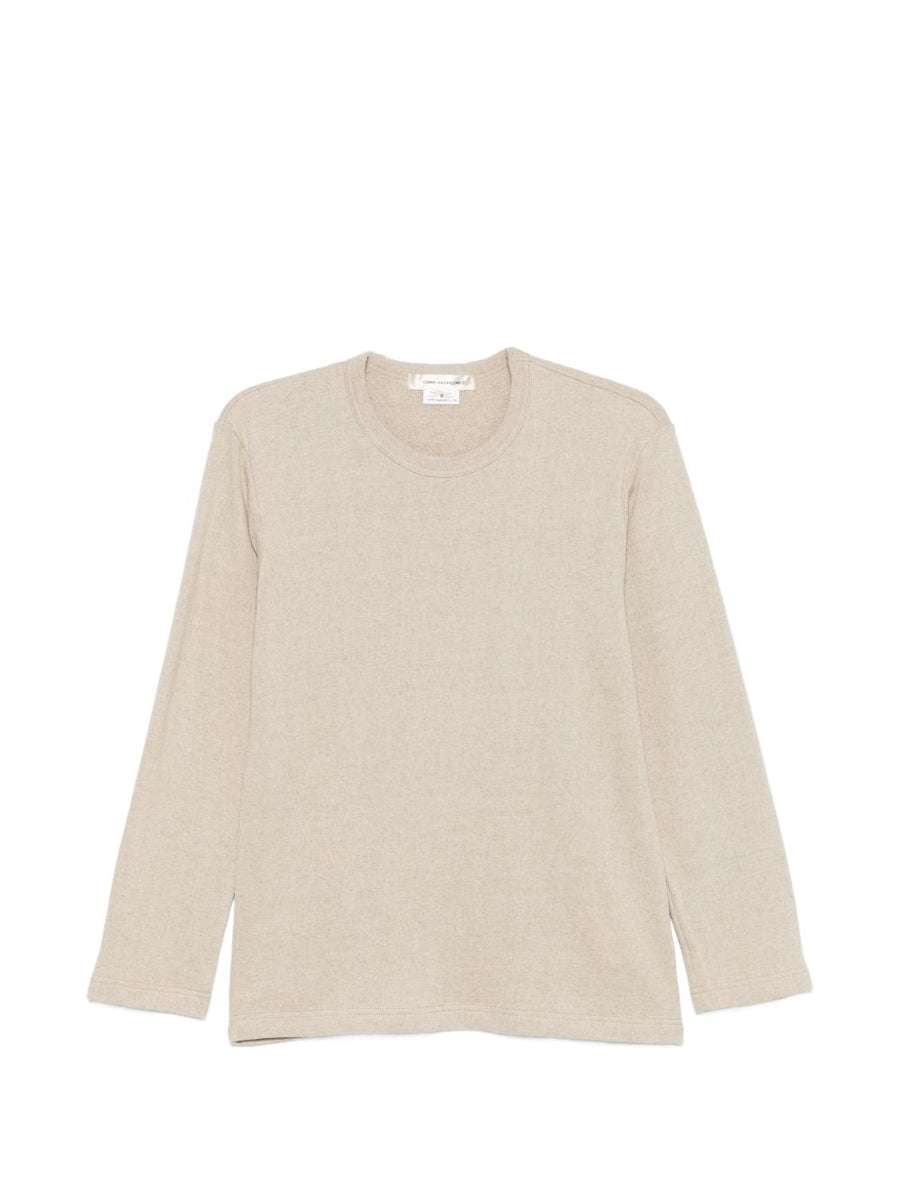 Comme Des Garçons Linen Cotton Blend T Shirt For Women With Subtle Fur Detail Luxury Minimalist Chic
