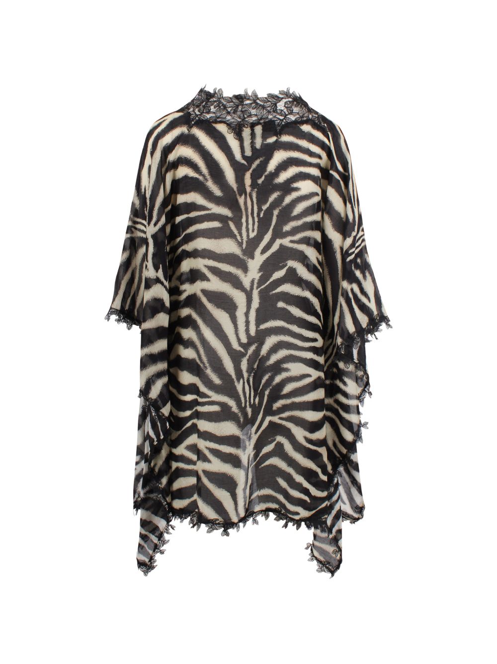 Ermanno Scervino V-neck short sleeves asymmetric hem Printed short kaftan