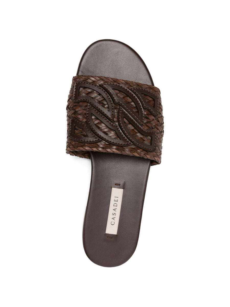 Casadei Leather flat sandals
