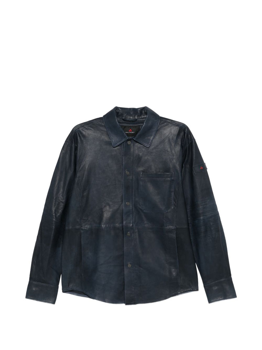 Peuterey Todd Leather Jacket For Women Navy Calf Leather Premium Craftsmanship Versatile Everyday Outerwear