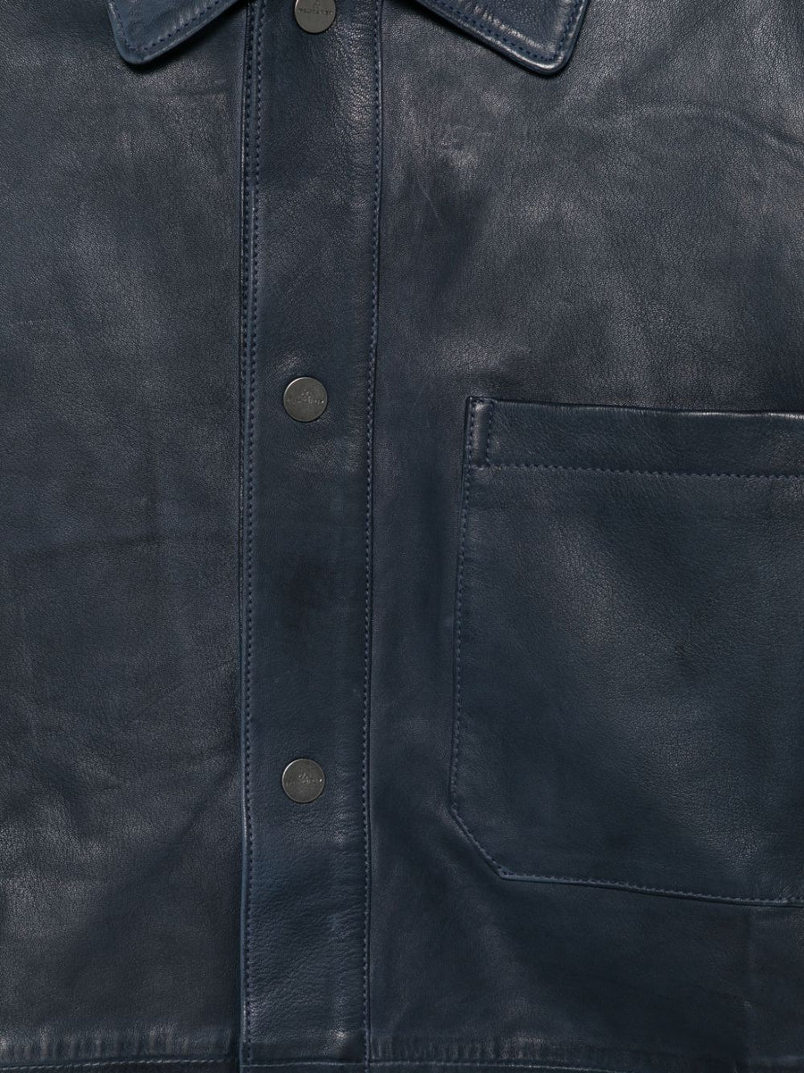 Peuterey Todd Leather Jacket For Women Navy Calf Leather Premium Craftsmanship Versatile Everyday Outerwear