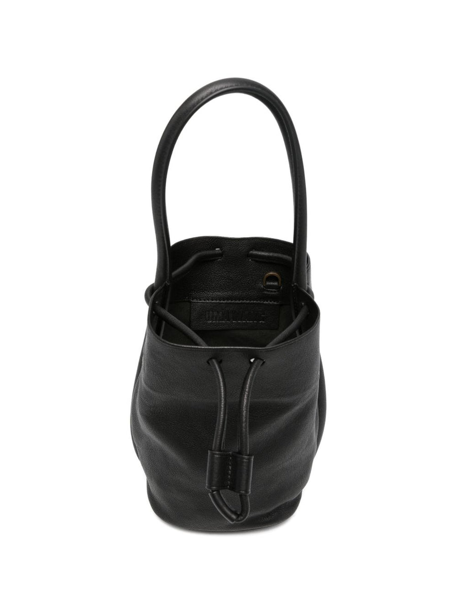 Uma Wang Small Leather Sac Bag Compact Top Handle Shoulder Bag Drawstring Closure For Women