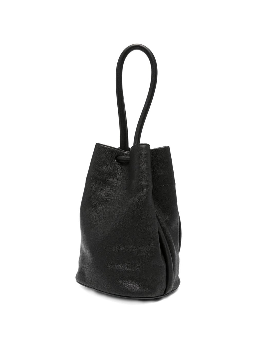 Uma Wang Small Leather Sac Bag Compact Top Handle Shoulder Bag Drawstring Closure For Women