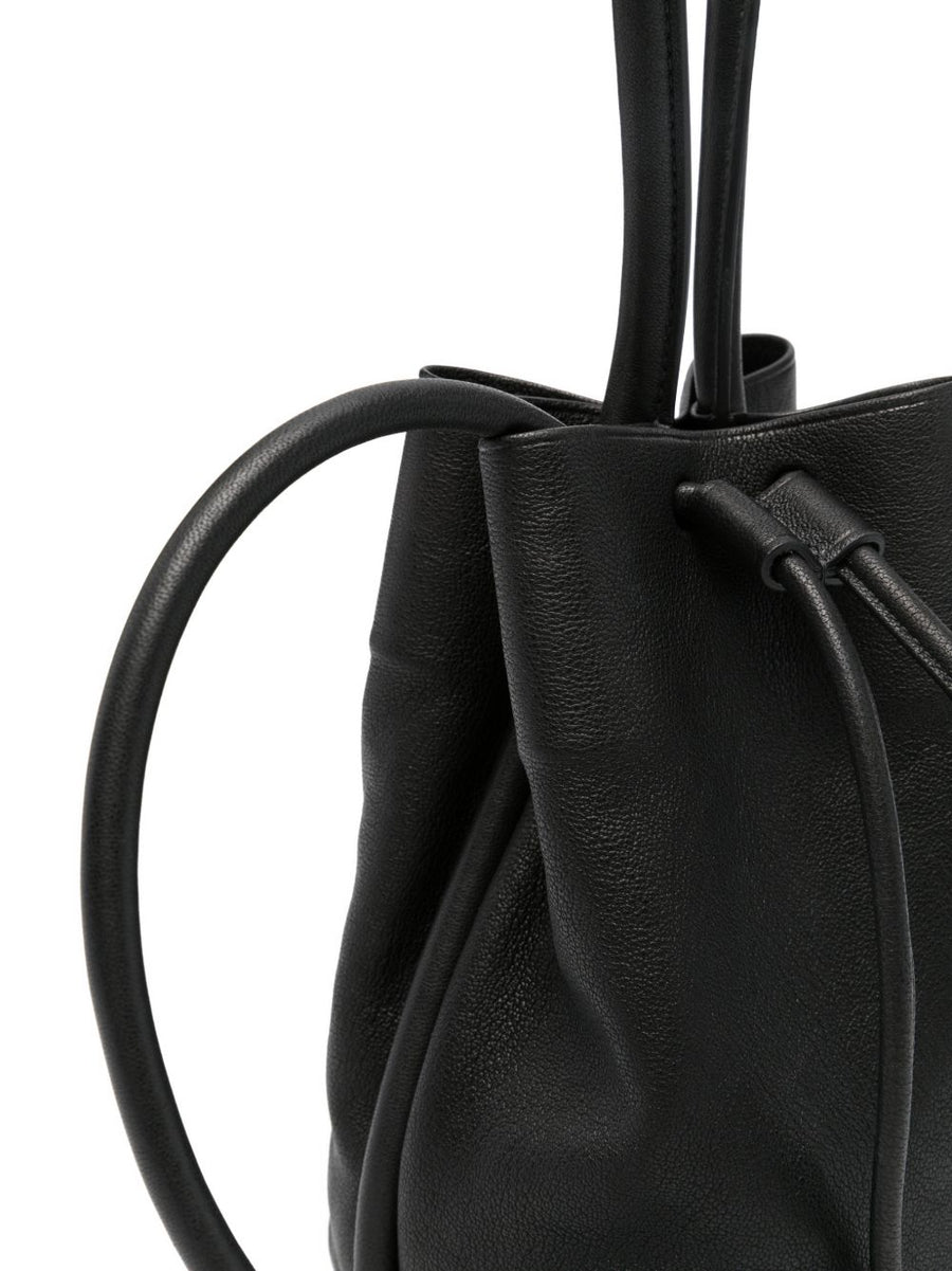 Uma Wang Small Leather Sac Bag Compact Top Handle Shoulder Bag Drawstring Closure For Women