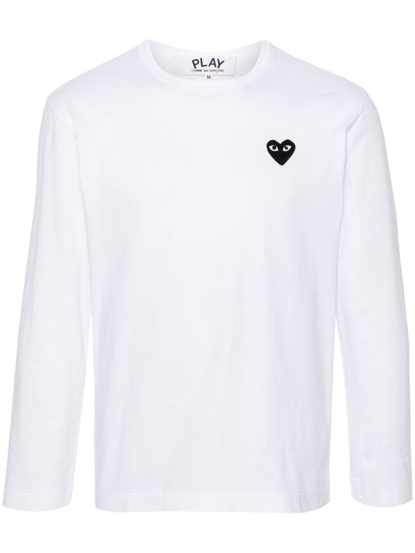 Comme Des Garcons Logo White Cotton T Shirt for Women Luxury Minimalist Everyday Wear