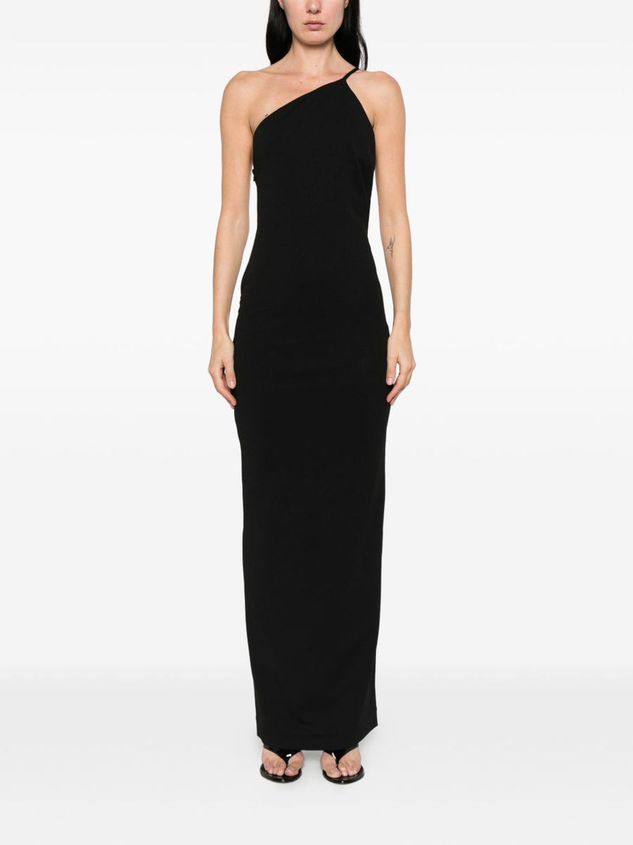 Solace London Alexandra Maxi Dress One Shoulder Black For Women Luxurious Evening Event