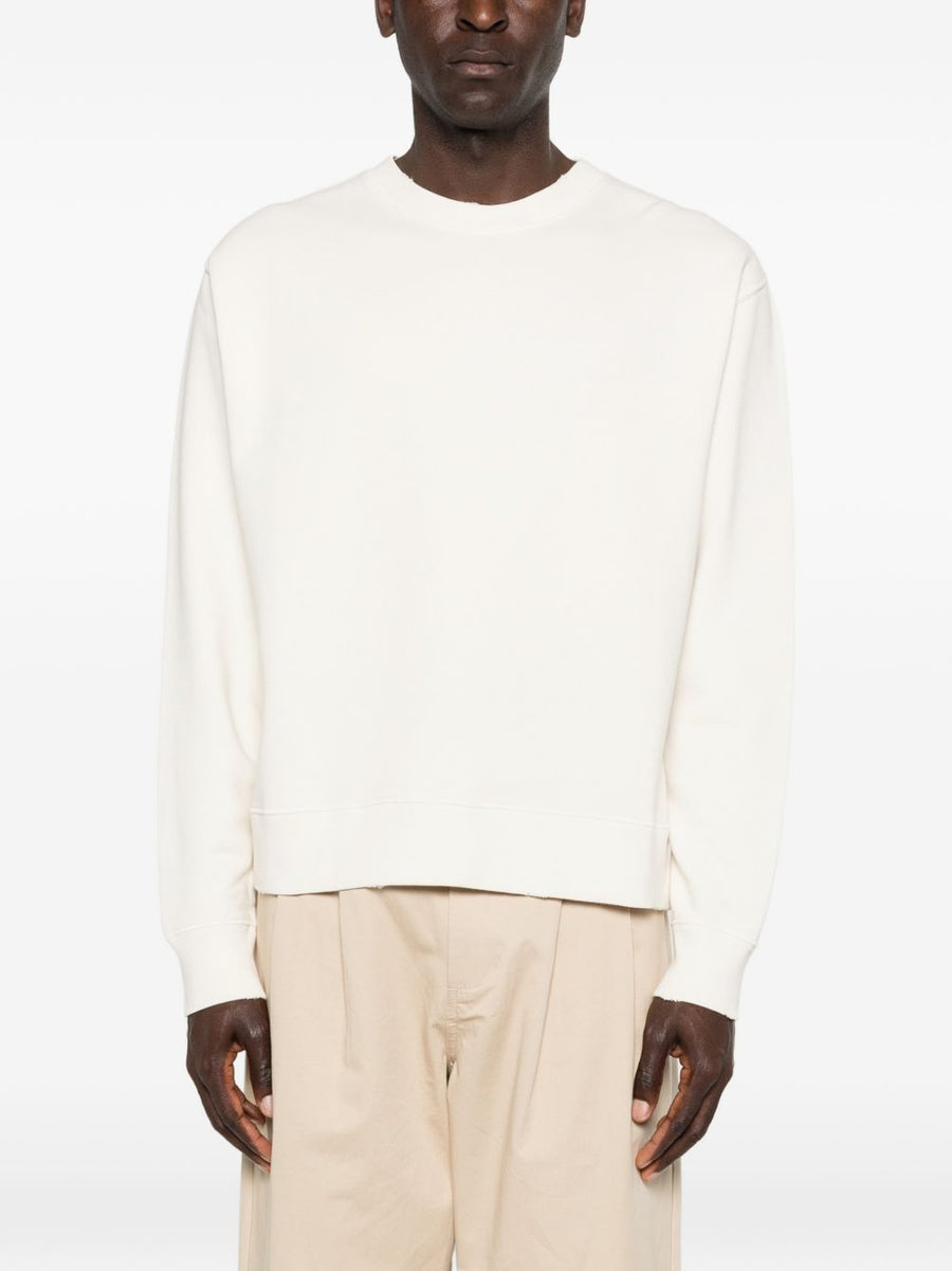 Golden Goose Womens Heritage White Cotton Crewneck Sweatshirt Breathable Comfort Wardrobe Essential