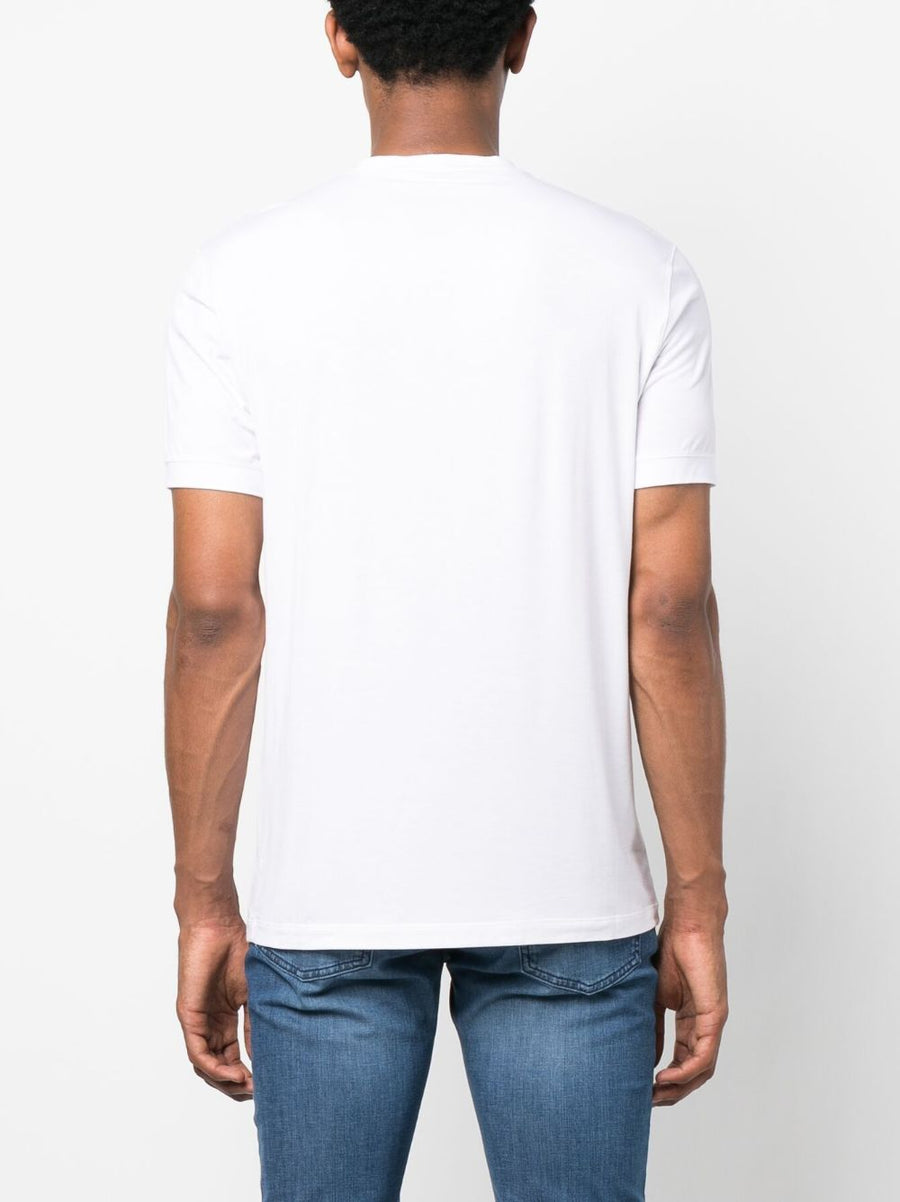 Giorgio Armani Icon Jersey T Shirt For Men Premium Stretch White Crew Neck Short Sleeve Luxury Topwear Icon Collection