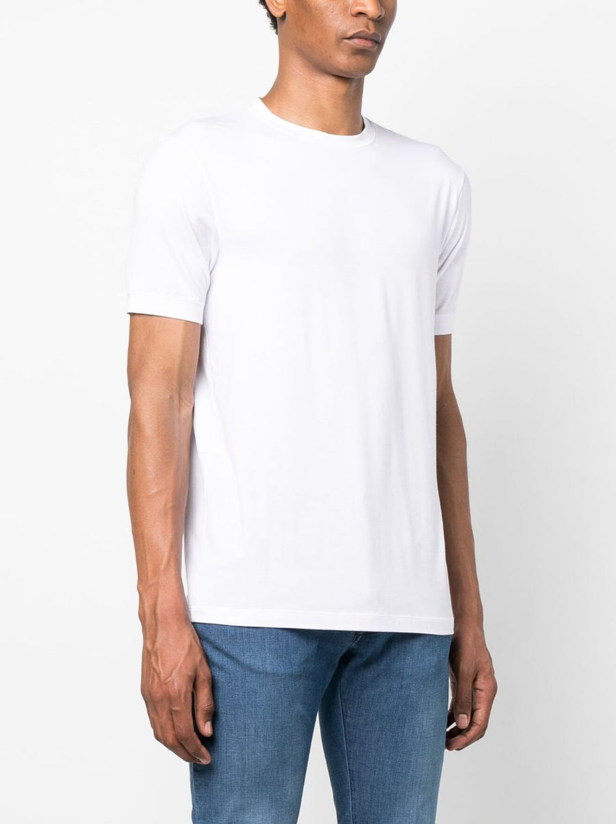 Giorgio Armani Icon Jersey T Shirt For Men Premium Stretch White Crew Neck Short Sleeve Luxury Topwear Icon Collection