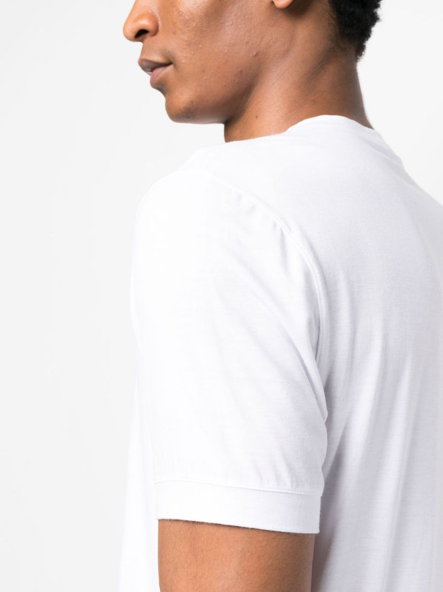 Giorgio Armani Icon Jersey T Shirt For Men Premium Stretch White Crew Neck Short Sleeve Luxury Topwear Icon Collection
