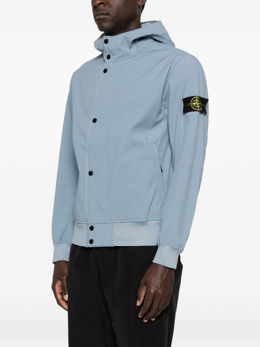 Stone Island Nylon Blouson Jacket For Men Lightweight Versatile Layer With Badge Sleeve
