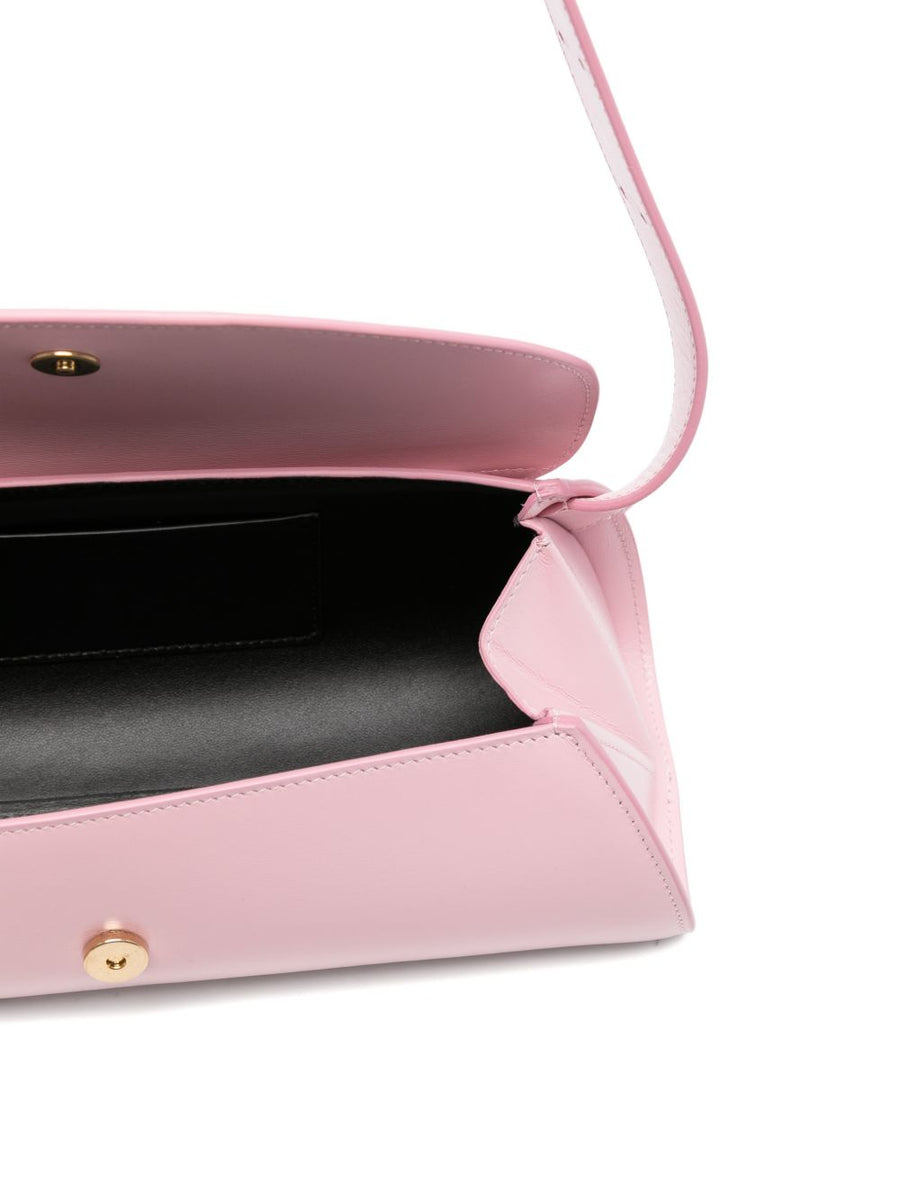 Jil Sander Cannolo Small Leather Shoulder Bag Rose Pink Calf Leather Adjustable Strap Luxury For Women
