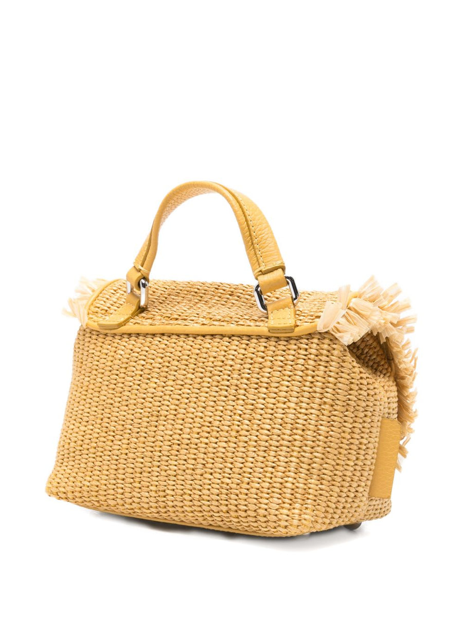 Zanellato Postina Vimini Handbag Iconic For Women Luxury Yellow Calf Leather Three Carrying Options