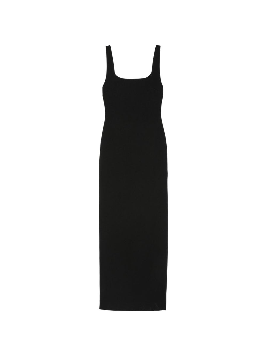 Solace London Aneila Maxi Dress for Women Black Square Neck Sleeveless Chic Elegant Evening Wear