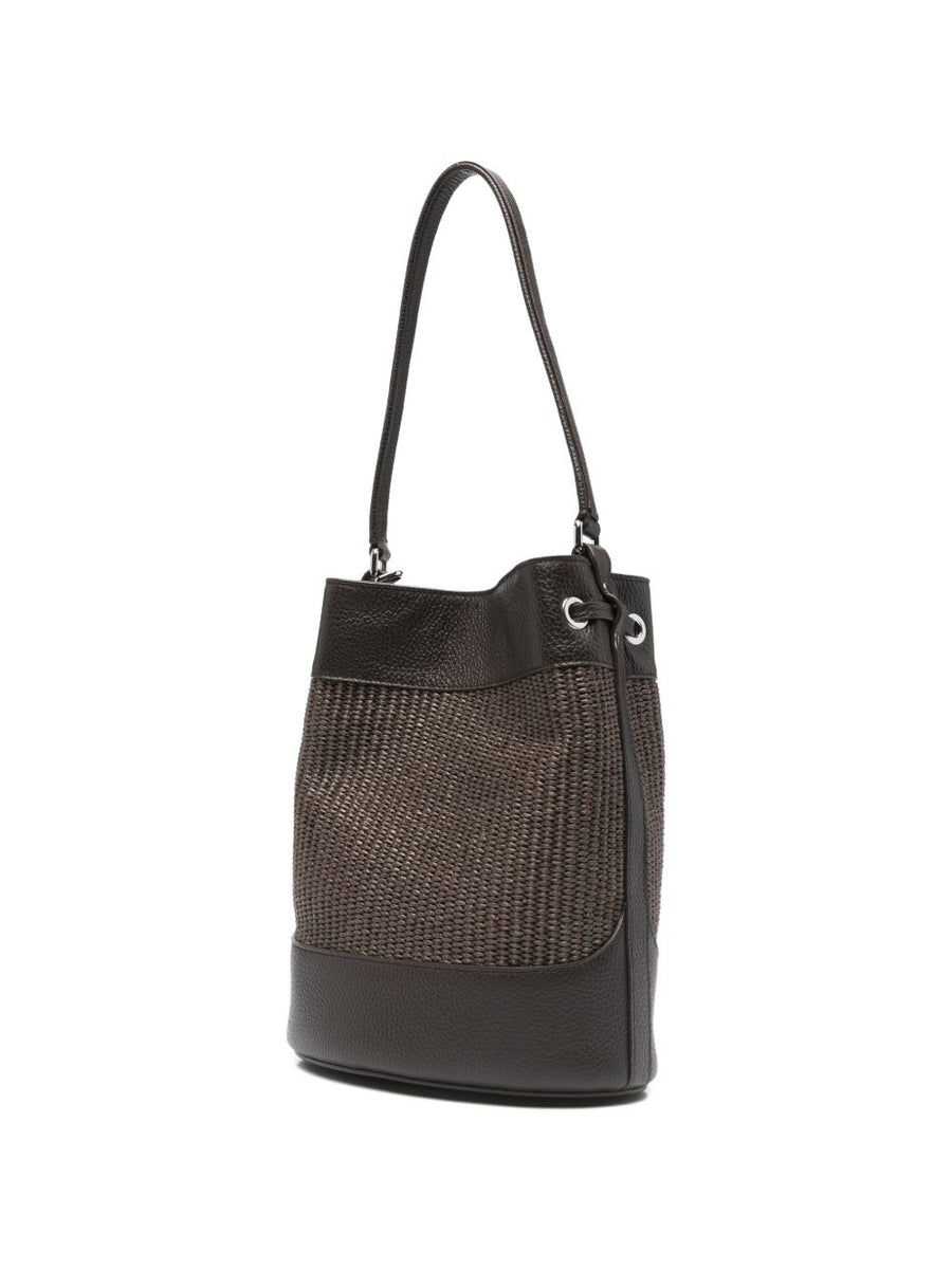 Zanellato Mondà Vimini Small Luxurious Calf Leather Bucket Bag With Adjustable Crossbody Strap For Women