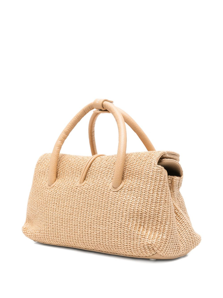 Zanellato Dotta Vimini Small Handbag for Women in Timeless Beige Calf Leather with Magnetic Roll Top Closure