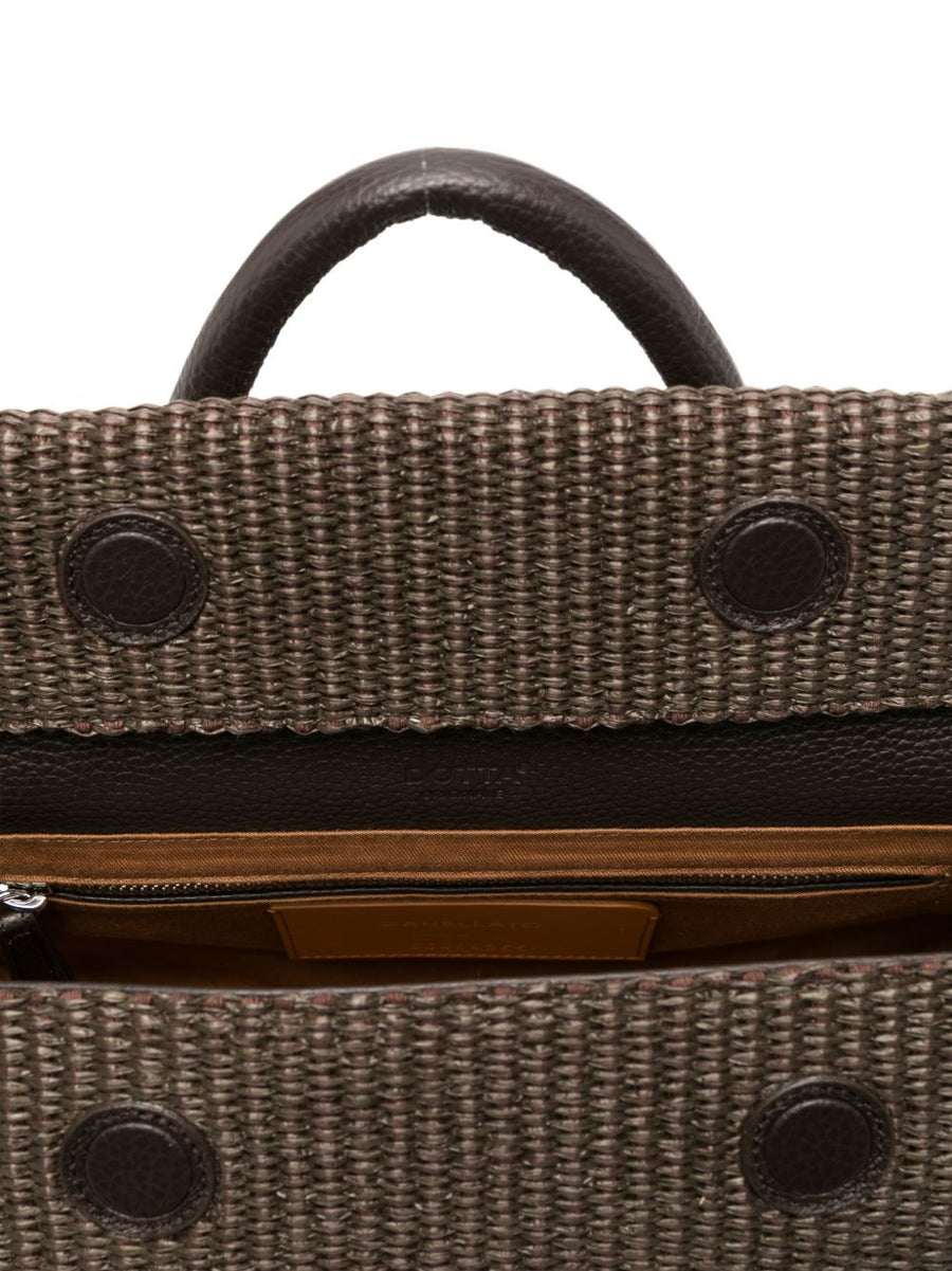 Zanellato Dotta Vimini Small Handbag With Magnetic Roll Top Closure For Women Discreet Luxury