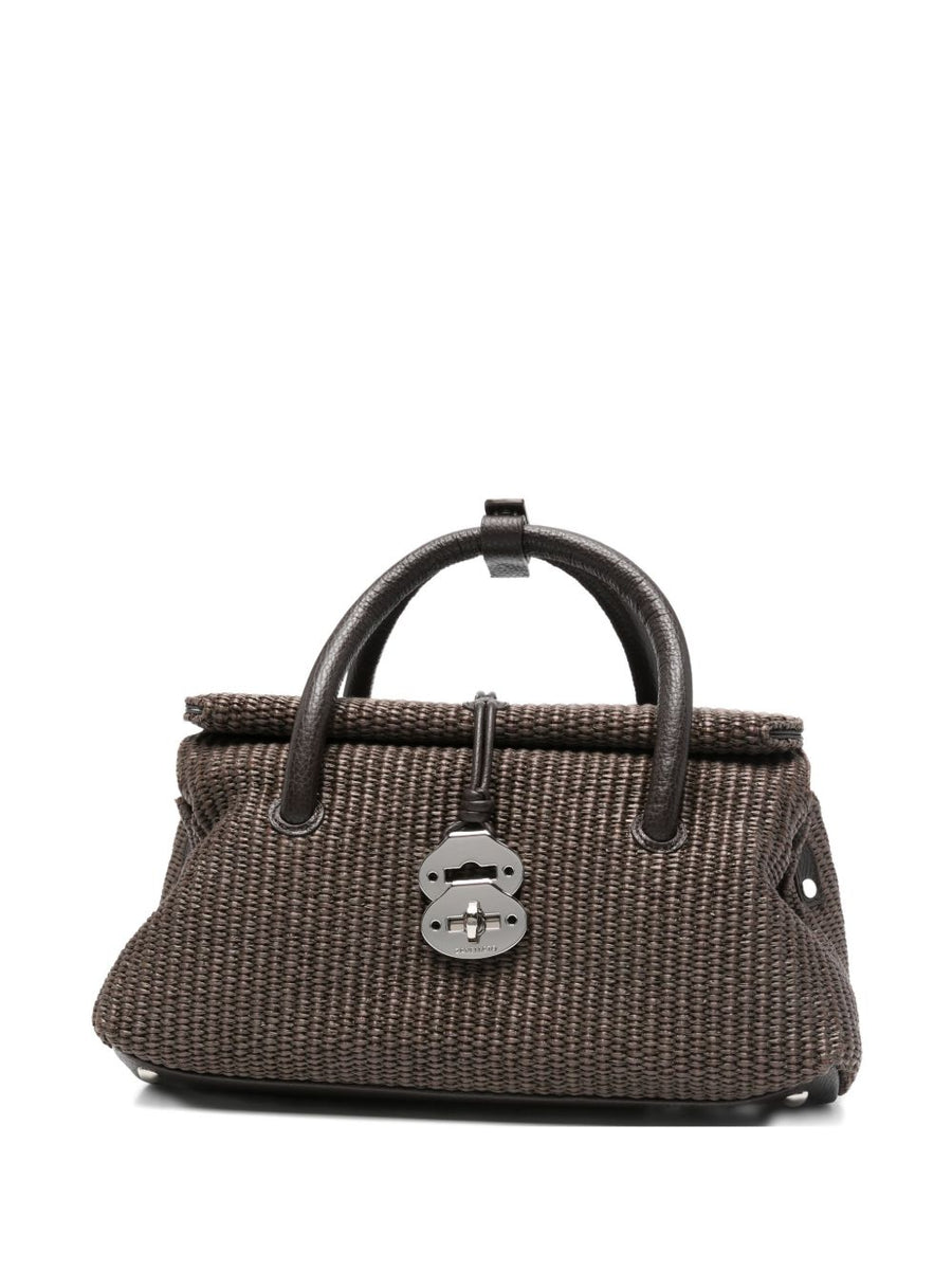 Zanellato Dotta Vimini Small Handbag With Magnetic Roll Top Closure For Women Discreet Luxury