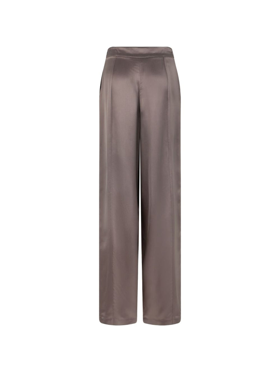 Emporio Armani Fluid Trousers for Women Brown Luxury Viscose with Elegant Draped Silhouette