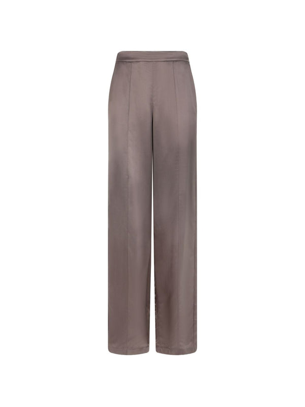 Emporio Armani Fluid Trousers for Women Brown Luxury Viscose with Elegant Draped Silhouette