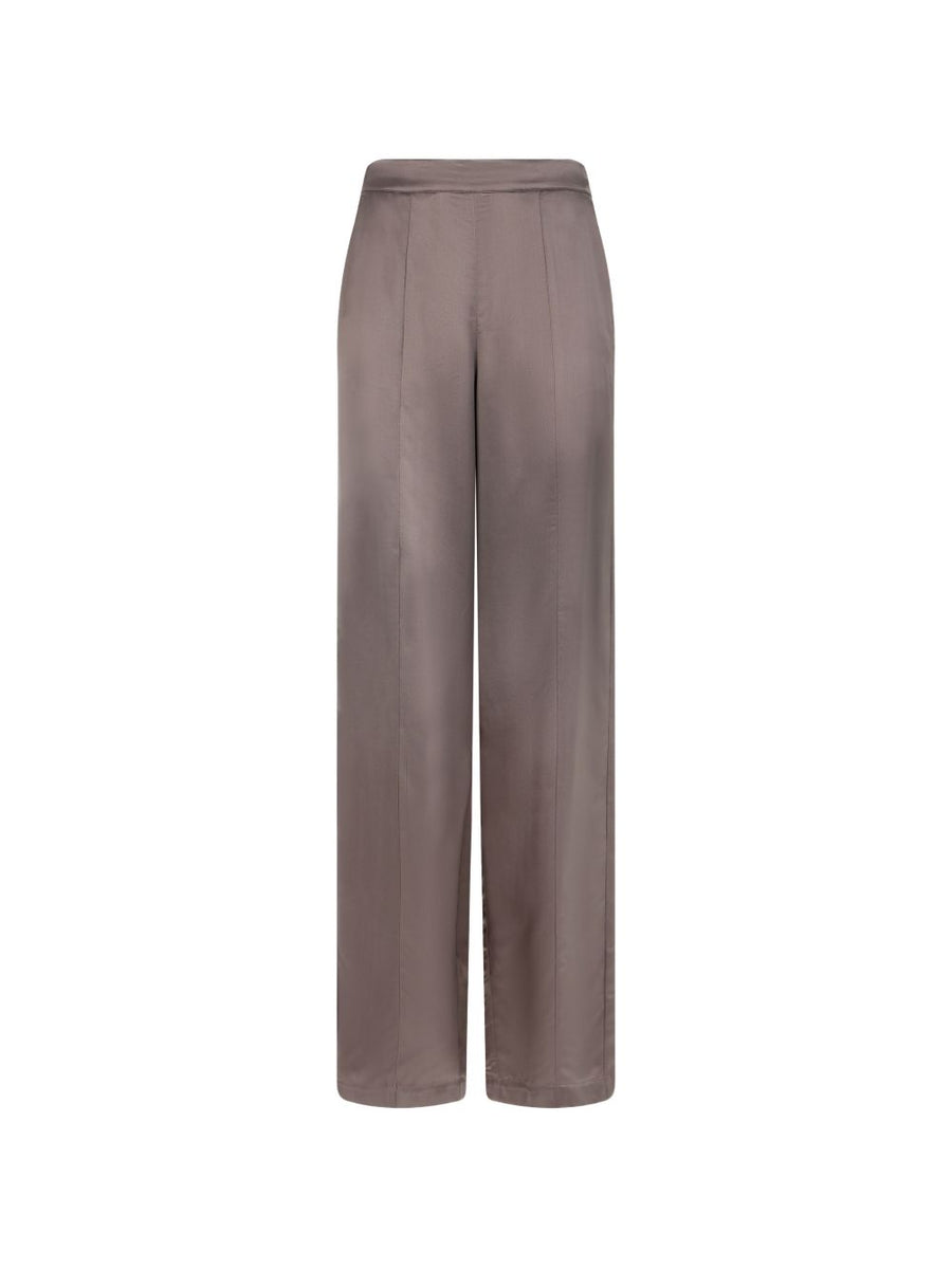 Emporio Armani Fluid Trousers for Women Brown Luxury Viscose with Elegant Draped Silhouette