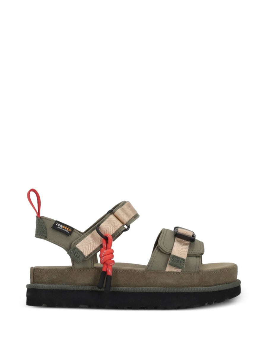 UGG Goldenstar Wildwood Sandals For Women Eco Luxe Comfort In Green Calf Suede And Recycled Polyester