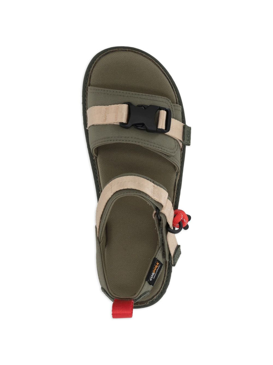 UGG Goldenstar Wildwood Sandals For Women Eco Luxe Comfort In Green Calf Suede And Recycled Polyester