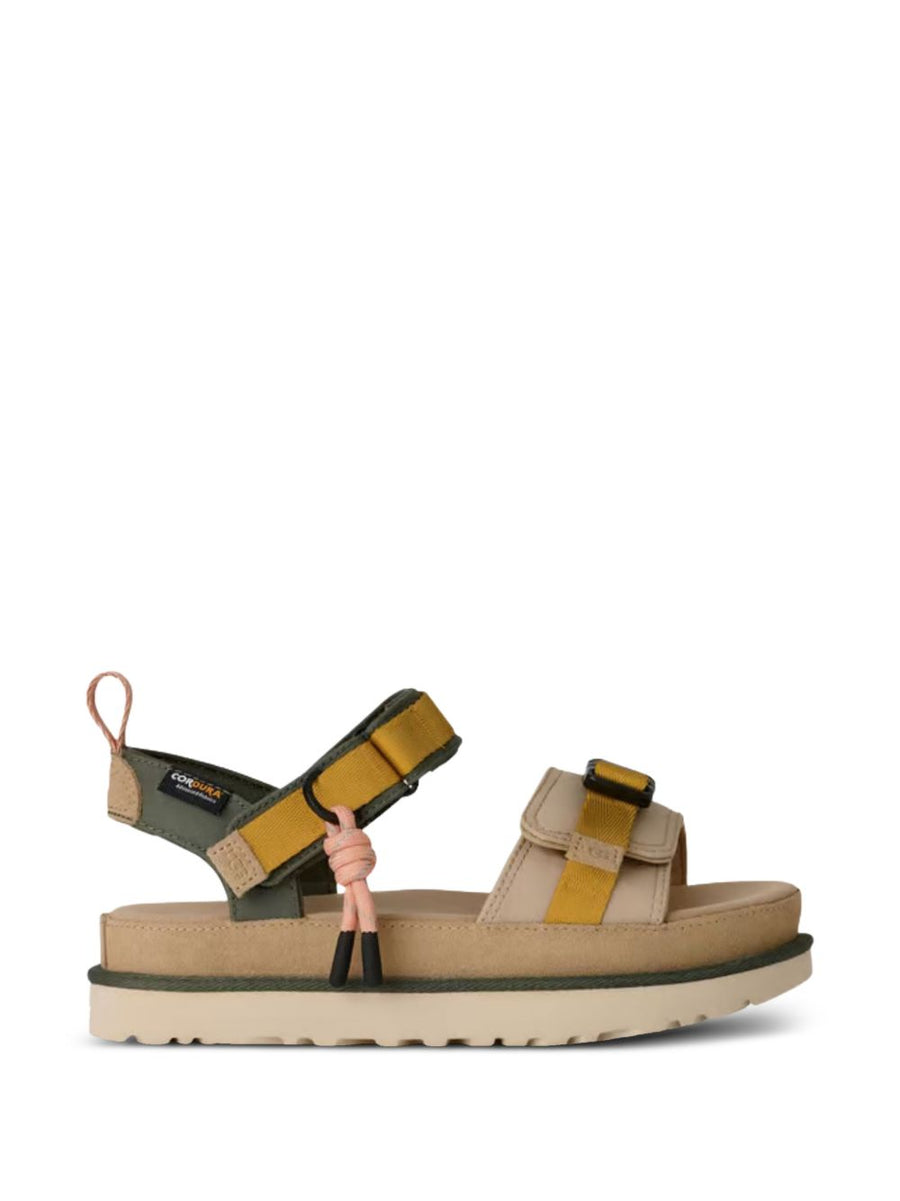 UGG Goldenstar Wildwood Sandals For Women Beige Platform With Cord Detailing And Buckle Strap Casual Luxury