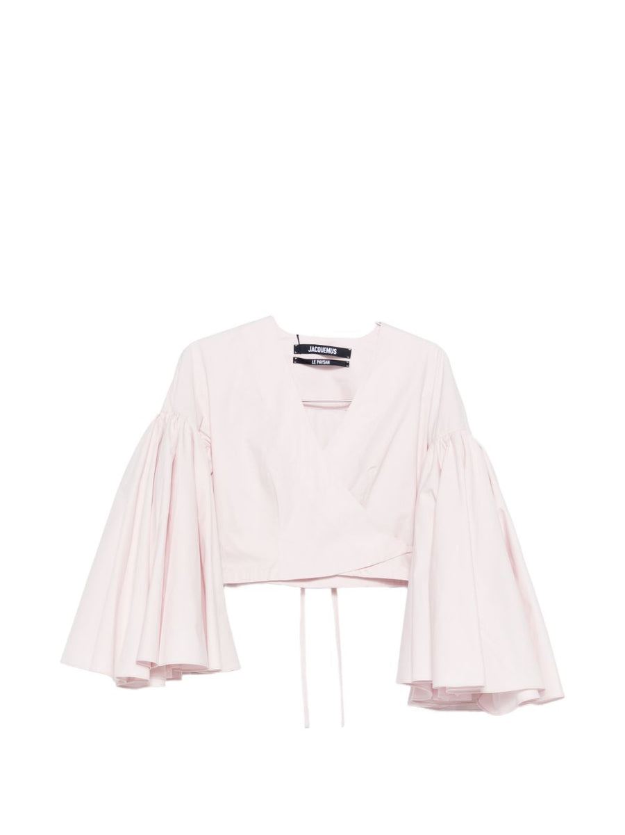Jacquemus Le Cache Coeur Paysan Pink Wrap Top For Women