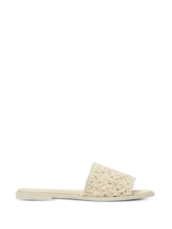 Fabiana Filippi Knitted Flat Sandals White Cotton Knit For Women Lightweight Contemporary Summer Essentials
