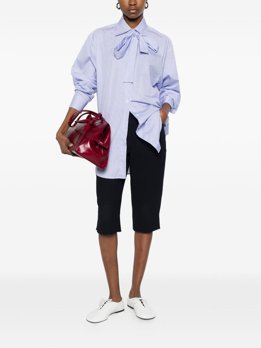 Archivio '67 Women's Striped Cotton Shirt With Bow Detail And Front Buttons For Effortless Everyday Wear