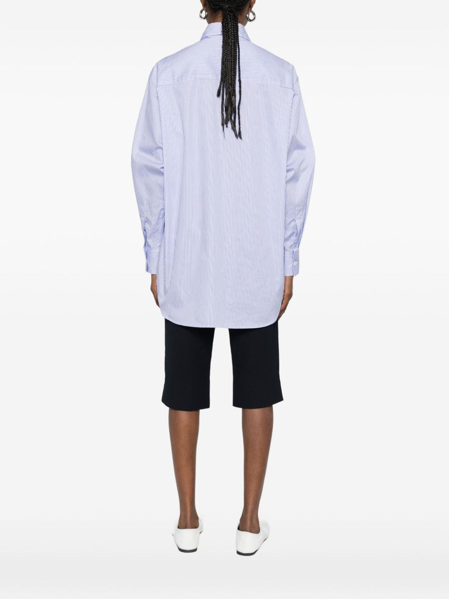 Archivio '67 Women's Striped Cotton Shirt With Bow Detail And Front Buttons For Effortless Everyday Wear