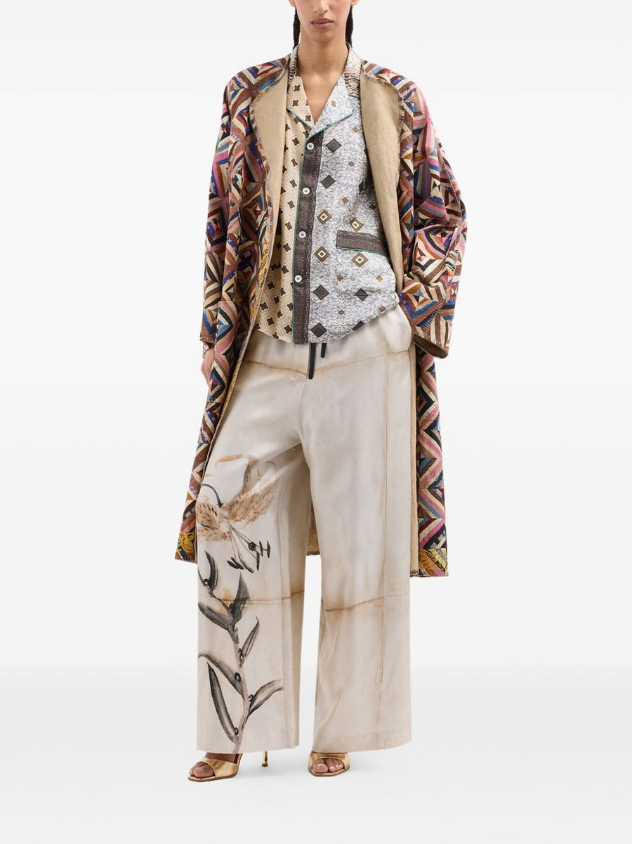 Pierre Louis Mascia Printed Silk Trousers, Day To Night Resort Wear For Women, Timeless Luxury