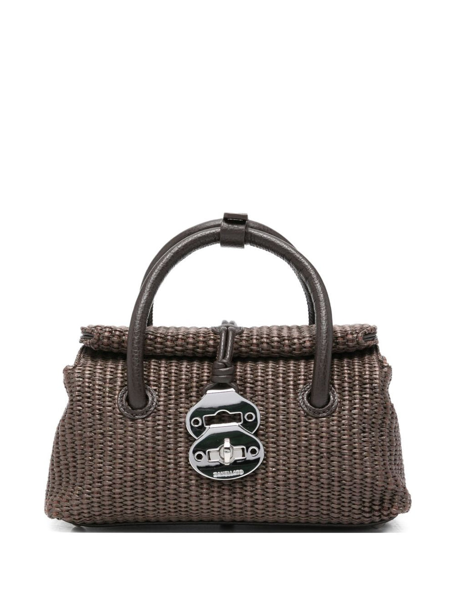 Zanellato Dotta Vimini Baby Handbag Luxury Raffia Calf Leather Detachable Strap Compact For Women Everyday Elegance