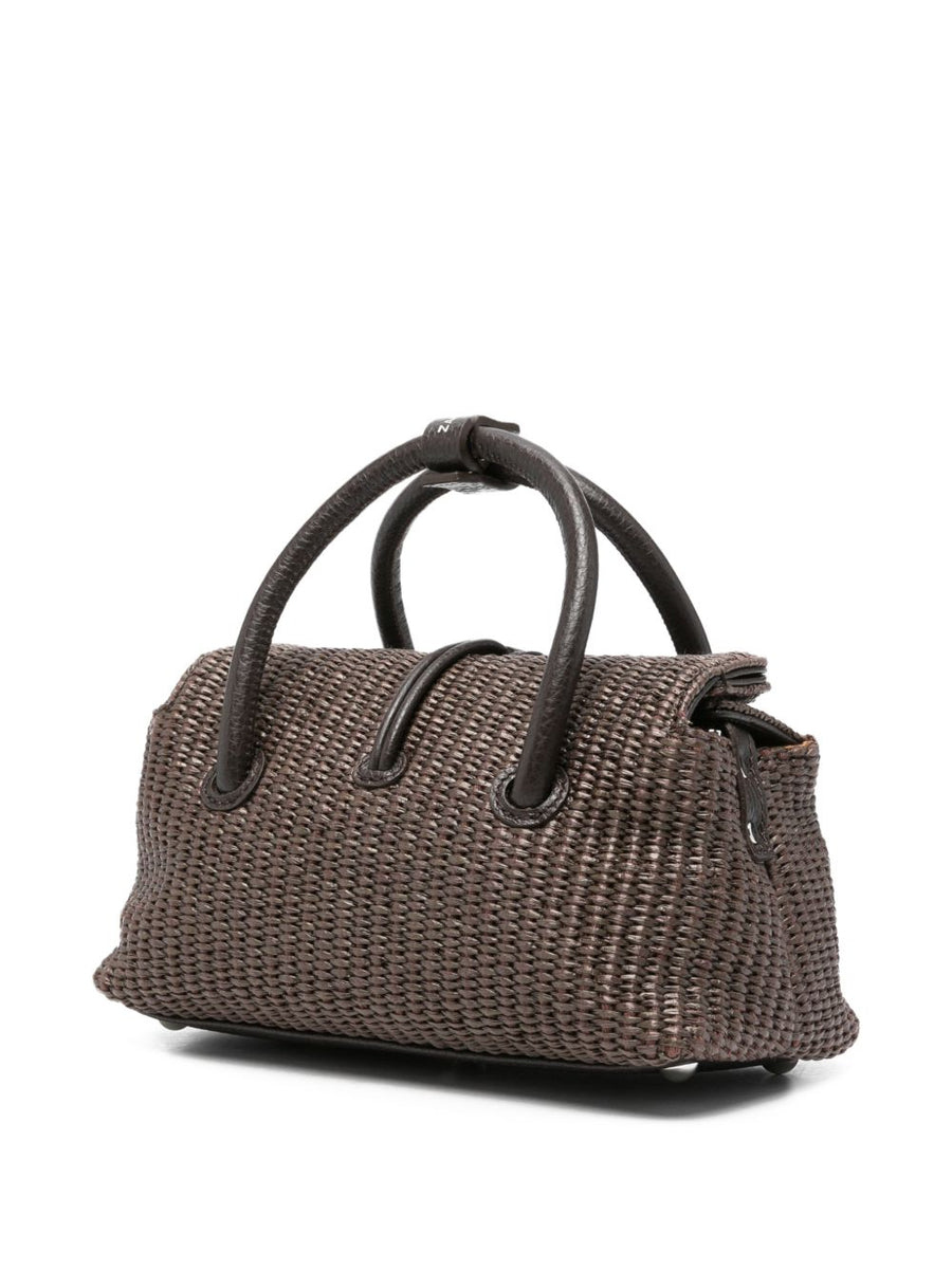 Zanellato Dotta Vimini Baby Handbag Luxury Raffia Calf Leather Detachable Strap Compact For Women Everyday Elegance