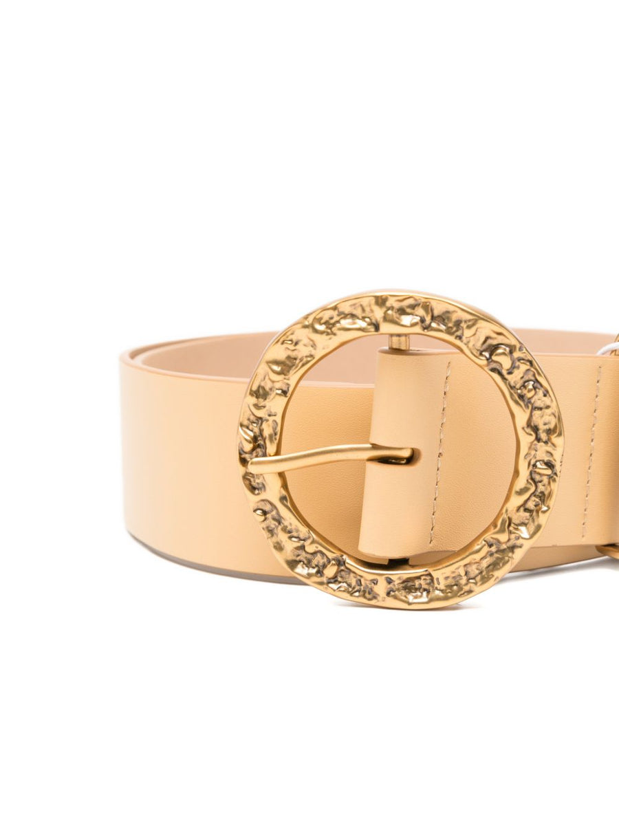 Zimmermann Solena Luxurious Beige Calf Leather Belt For Women With Adjustable Fit And Gold Tone Hardware