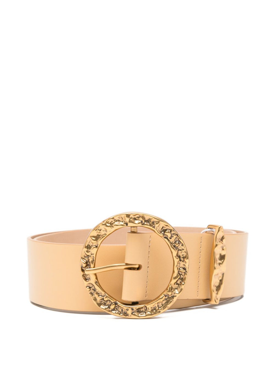 Zimmermann Solena Luxurious Beige Calf Leather Belt For Women With Adjustable Fit And Gold Tone Hardware