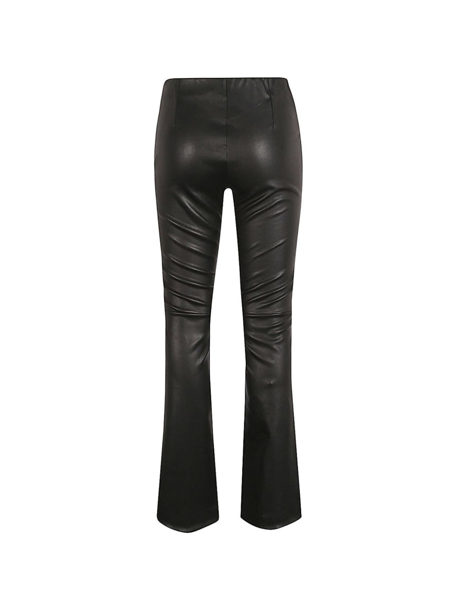 Leather Flared Leg Trousers Via Masini 80 For Women High Waist Polished Silhouette