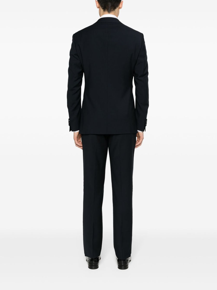 Giorgio Armani Slim Fit Navy Wool Tuxedo Suit For Men Luxury Tailored Two Piece Formalwear