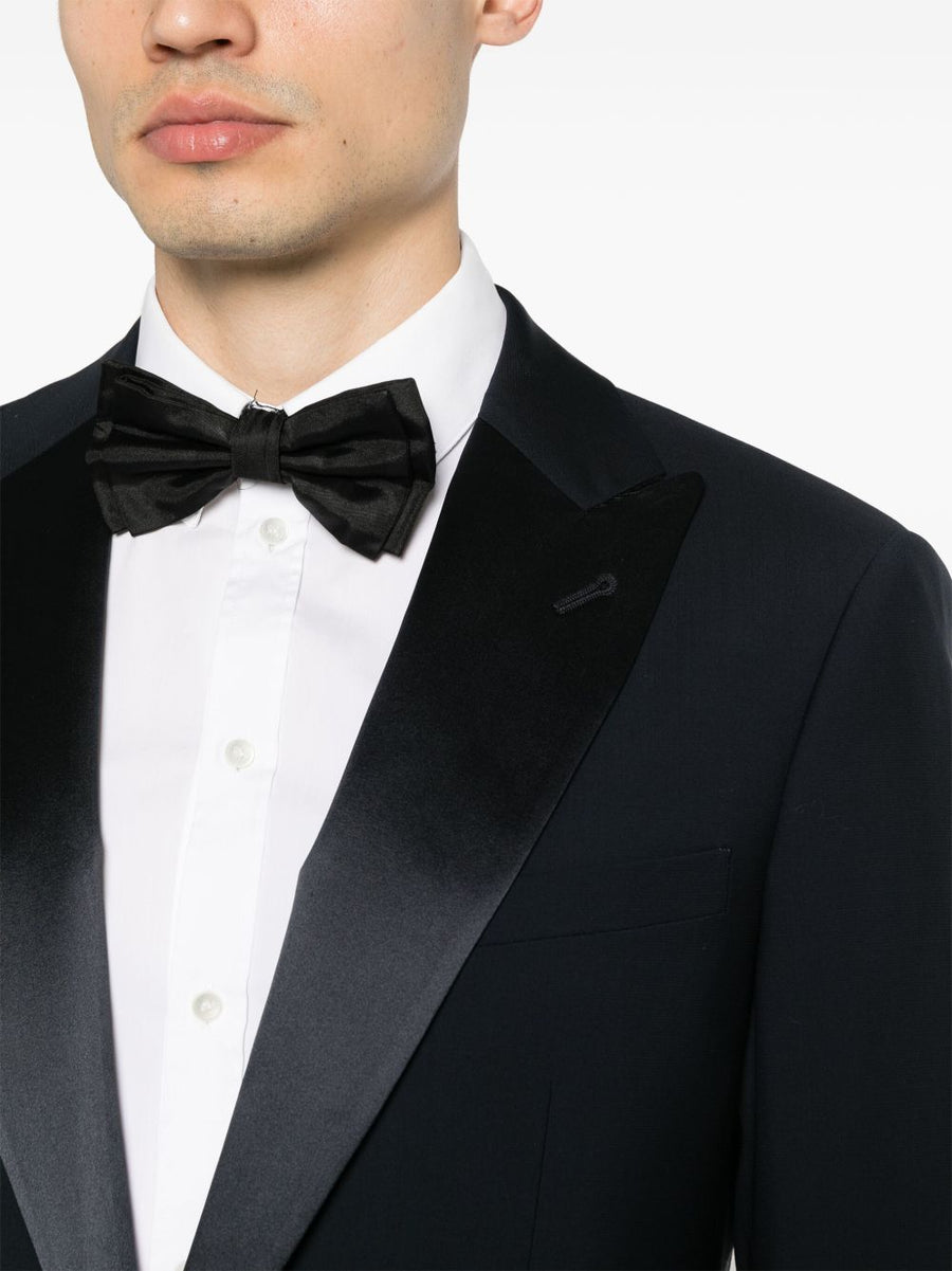 Giorgio Armani Slim Fit Navy Wool Tuxedo Suit For Men Luxury Tailored Two Piece Formalwear
