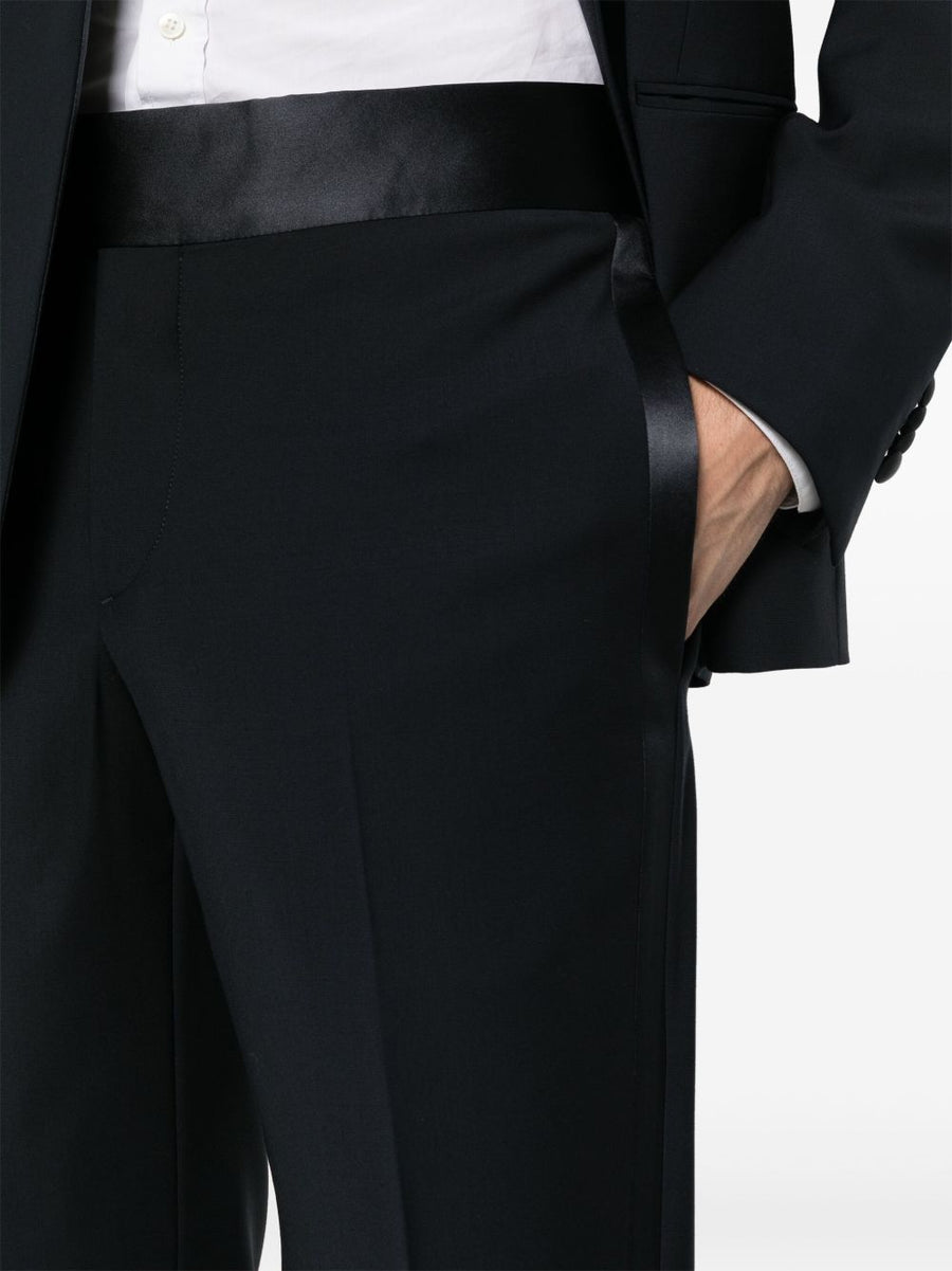 Giorgio Armani Slim Fit Navy Wool Tuxedo Suit For Men Luxury Tailored Two Piece Formalwear