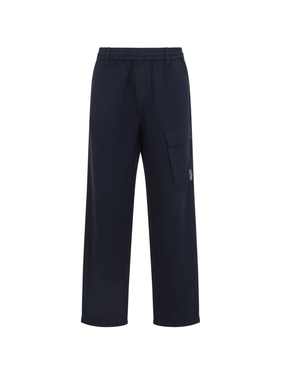 C.P. Company Cargo Trousers Navy Premium Cotton Linen Blend Breathable Comfort With Cargo Pocket For Men