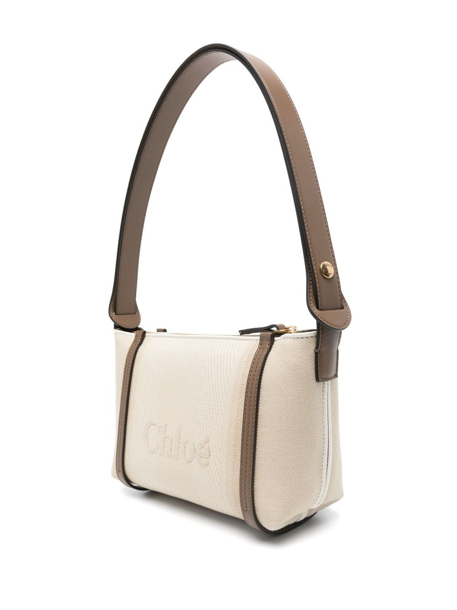 Chloé Carry Canvas Shoulder Bag Light Beige For Women Everyday Luxury Top Zip Adjustable Strap Internal Pocket