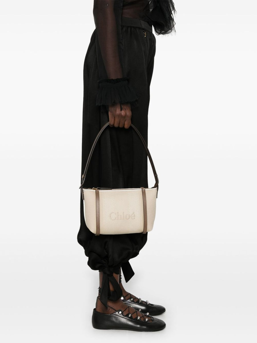 Chloé Carry Canvas Shoulder Bag Light Beige For Women Everyday Luxury Top Zip Adjustable Strap Internal Pocket